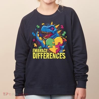 Autism Dinosaur Holding Puzzle Heart Women's Sweatshirt