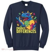 Autism Dinosaur Holding Puzzle Heart Sweatshirt thumb 0