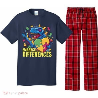 Autism Dinosaur Holding Puzzle Heart Pajama Set