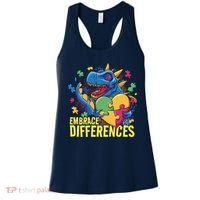 Autism Dinosaur Holding Puzzle Heart Women's Tank Top thumb 0