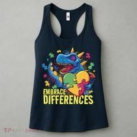 Autism Dinosaur Holding Puzzle Heart Women's Tank Top thumb 3
