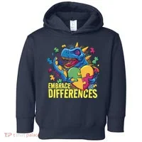 Autism Dinosaur Holding Puzzle Heart Toddler Hoodie thumb 0