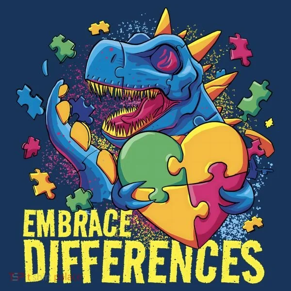Autism Dinosaur Holding Puzzle Heart Toddler Hoodie