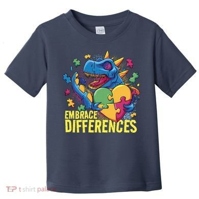 Autism Dinosaur Holding Puzzle Heart Toddler T-Shirt