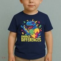 Autism Dinosaur Holding Puzzle Heart Toddler T-Shirt thumb 2