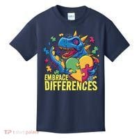 Autism Dinosaur Holding Puzzle Heart Kids T-Shirt thumb 0