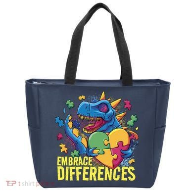 Autism Dinosaur Holding Puzzle Heart Tote Bag