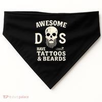 Awesome Dads Have Tattoos & Beards USA-Made Doggie Bandana thumb 0