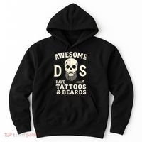 Awesome Dads Have Tattoos & Beards Hoodie thumb 0