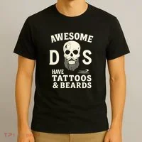 Awesome Dads Have Tattoos & Beards T-Shirt thumb 3