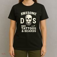 Awesome Dads Have Tattoos & Beards T-Shirt thumb 4
