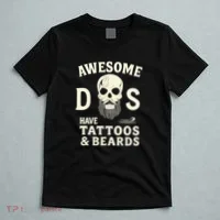 Awesome Dads Have Tattoos & Beards T-Shirt thumb 5