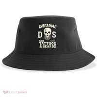 Awesome Dads Have Tattoos & Beards Sustainable Bucket Hat thumb 0