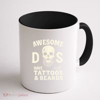 Awesome Dads Have Tattoos & Beards Coffee Mug thumb 1