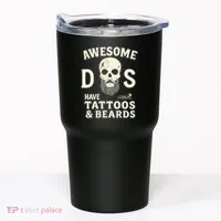 Awesome Dads Have Tattoos & Beards Tumbler thumb 0