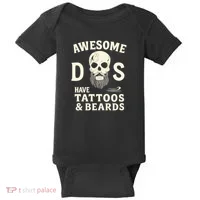 Awesome Dads Have Tattoos & Beards Baby Bodysuit thumb 0