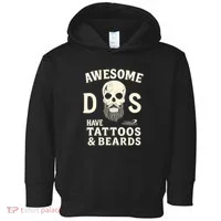Awesome Dads Have Tattoos & Beards Toddler Hoodie thumb 0