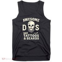 Awesome Dads Have Tattoos & Beards Tank Top thumb 0
