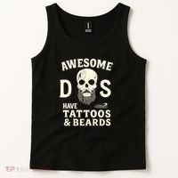 Awesome Dads Have Tattoos & Beards Tank Top thumb 2