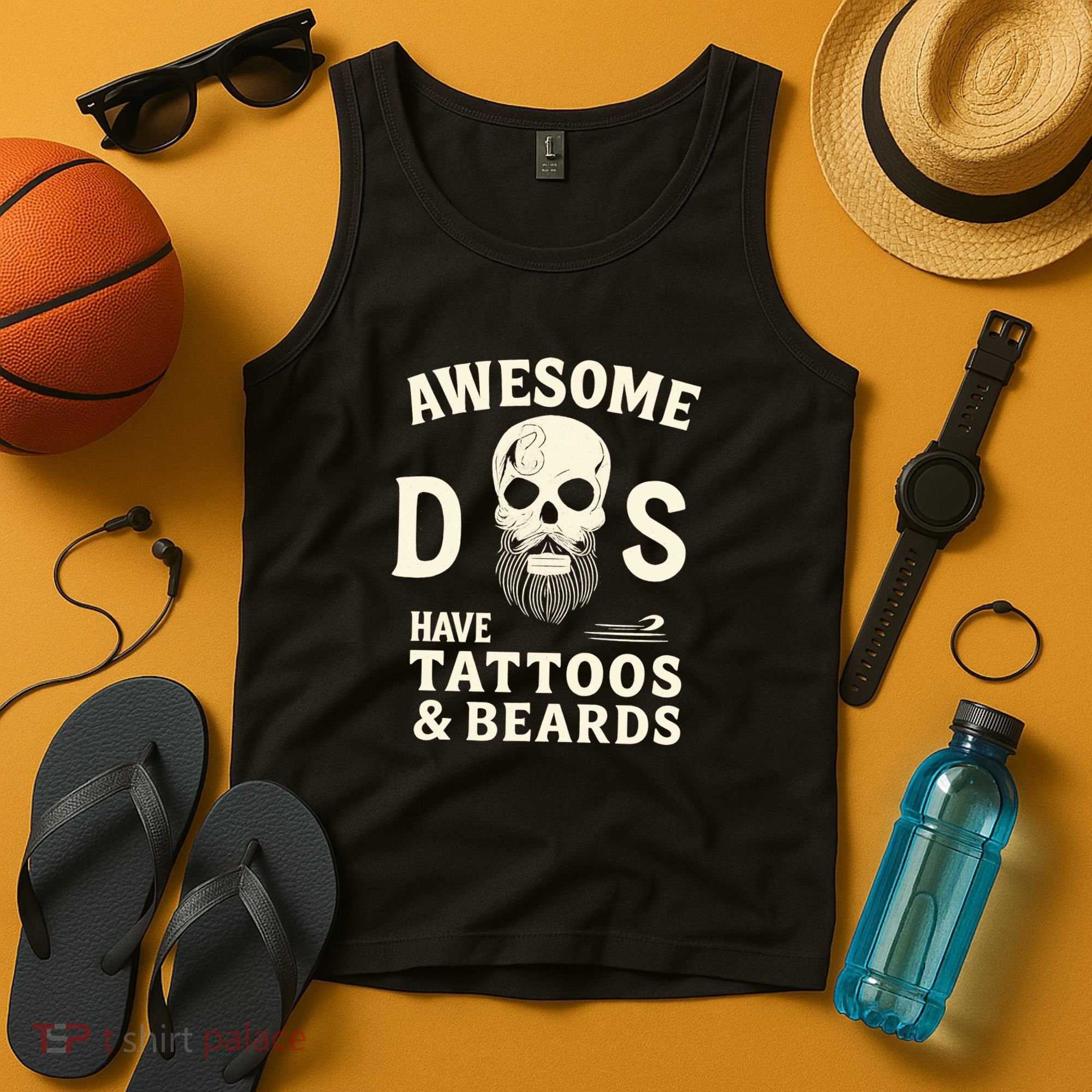 Awesome Dads Have Tattoos & Beards Tank Top