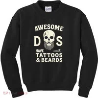 Awesome Dads Have Tattoos & Beards Kids Sweatshirt thumb 0
