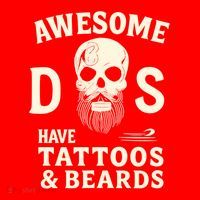 Awesome Dads Have Tattoos & Beards Santa Hat thumb 1