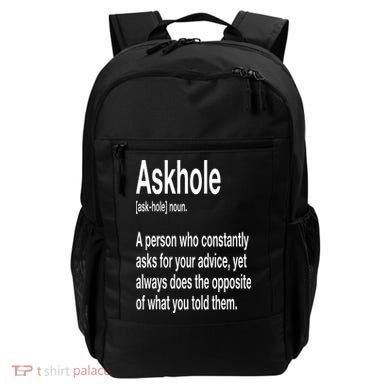 Askhole Definition Hilarious Gag Dictionary Adult Backpack