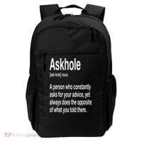 Askhole Definition Hilarious Gag Dictionary Adult Backpack thumb 0