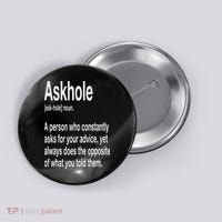 Askhole Definition Hilarious Gag Dictionary Adult Button thumb 0