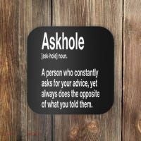 Askhole Definition Hilarious Gag Dictionary Adult Coaster thumb 0
