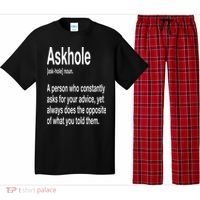 Askhole Definition Hilarious Gag Dictionary Adult Pajama Set thumb 0