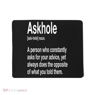 Askhole Definition Hilarious Gag Dictionary Adult Mousepad