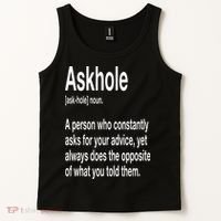Askhole Definition Hilarious Gag Dictionary Adult Tank Top thumb 2