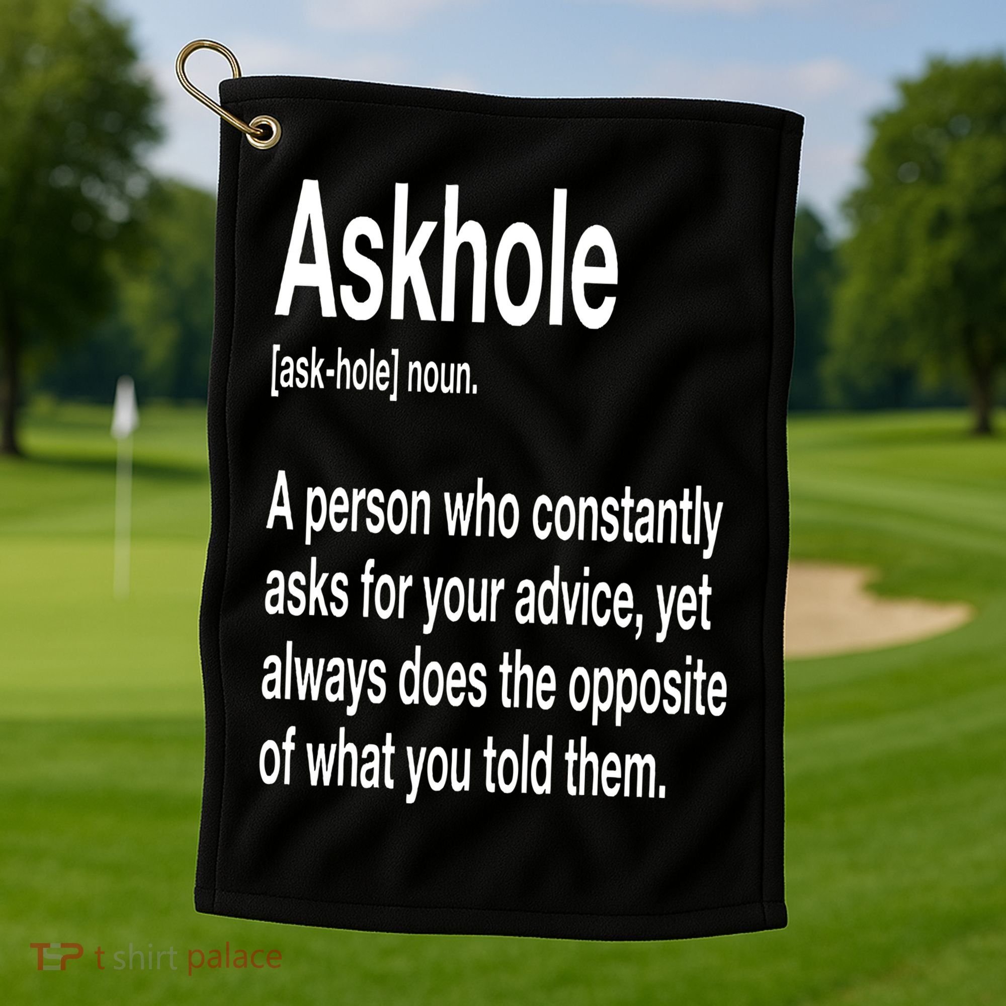 Askhole Definition Hilarious Gag Dictionary Adult Golf Towel