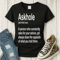 Askhole Definition Hilarious Gag Dictionary Adult Women's T-Shirt thumb 3