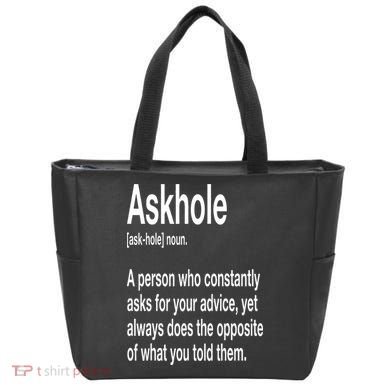 Askhole Definition Hilarious Gag Dictionary Adult Tote Bag
