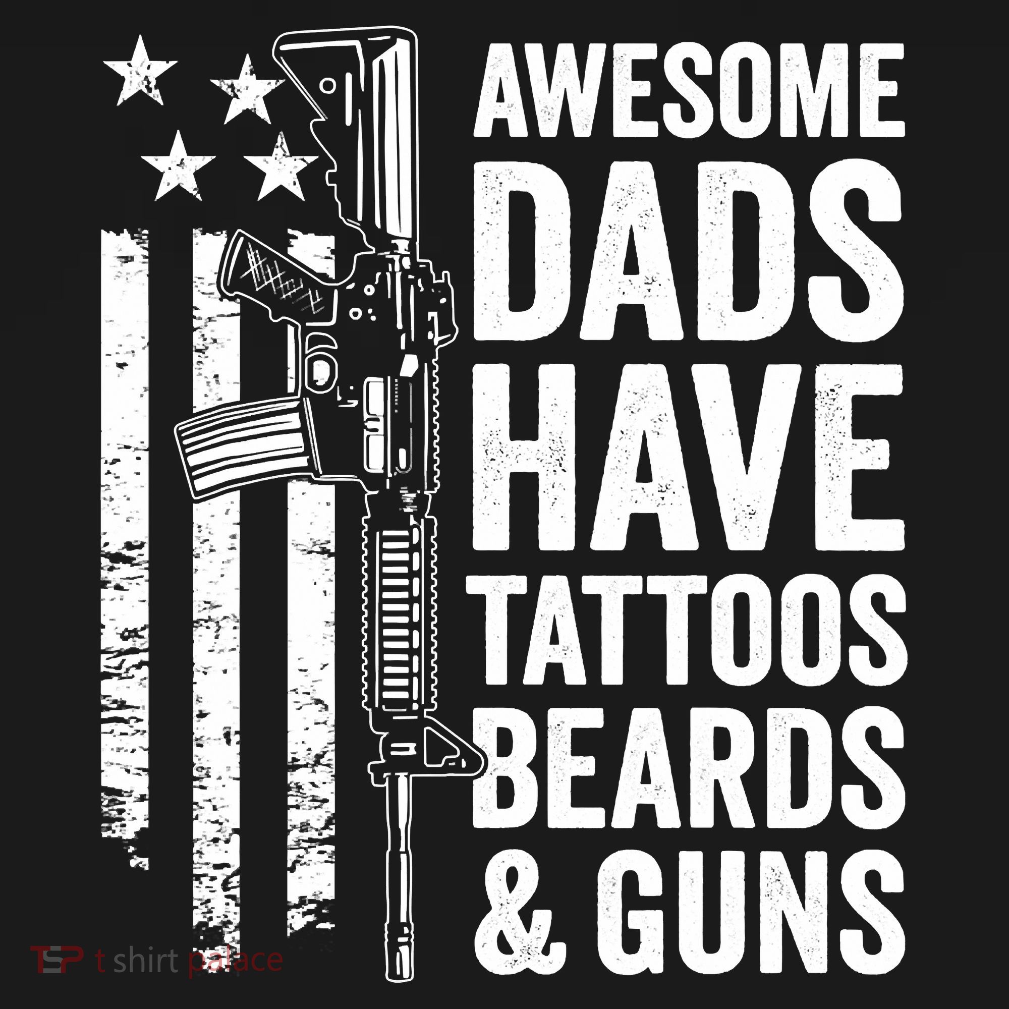 Awesome Dads Have Tattoos Beards Guns Fathers Day Gun Coaster