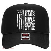 Awesome Dads Have Tattoos Beards Guns Fathers Day Gun Hat thumb 0