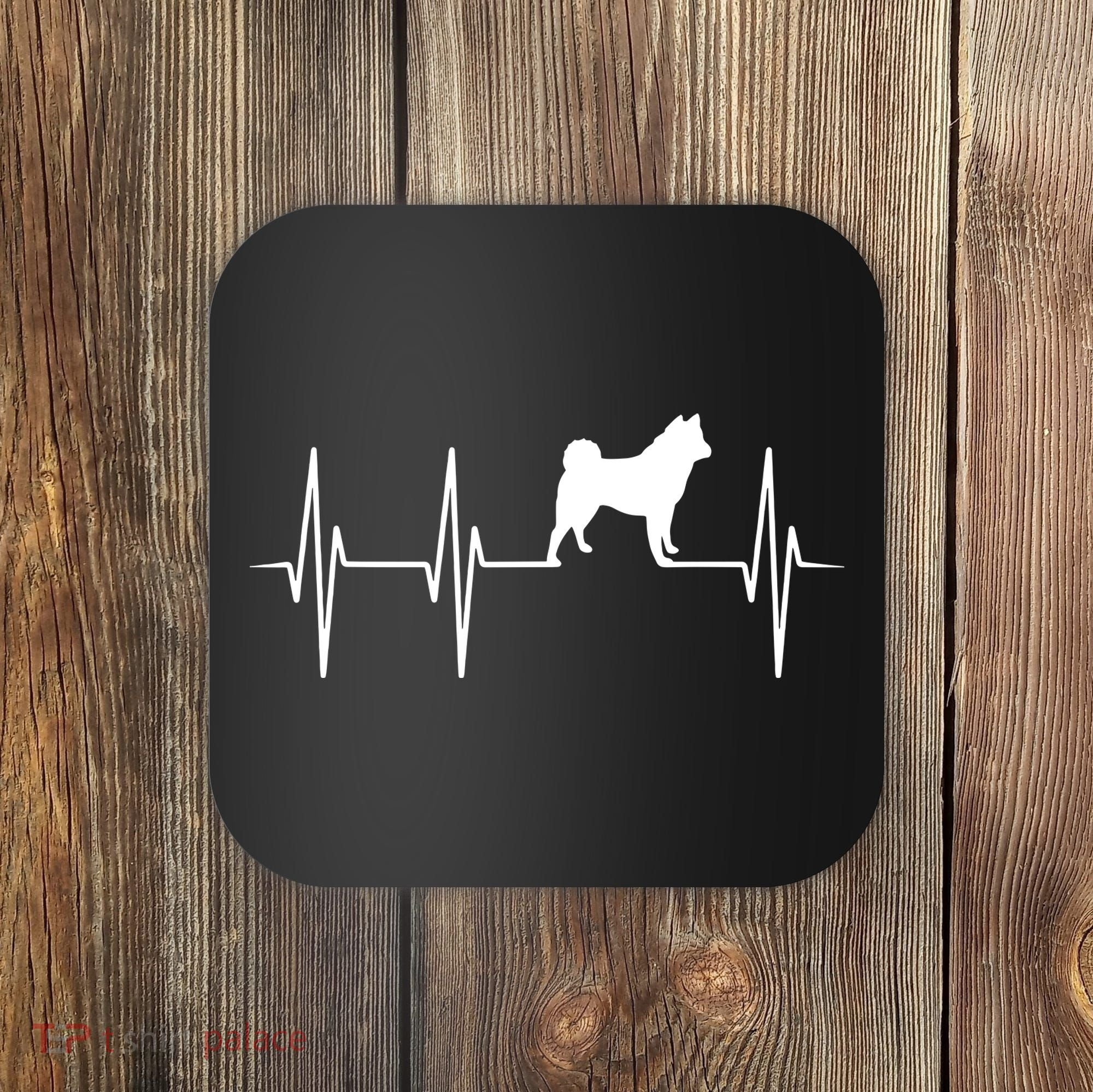 Akita Dog Heartbeat Dog Lover Gift Coaster