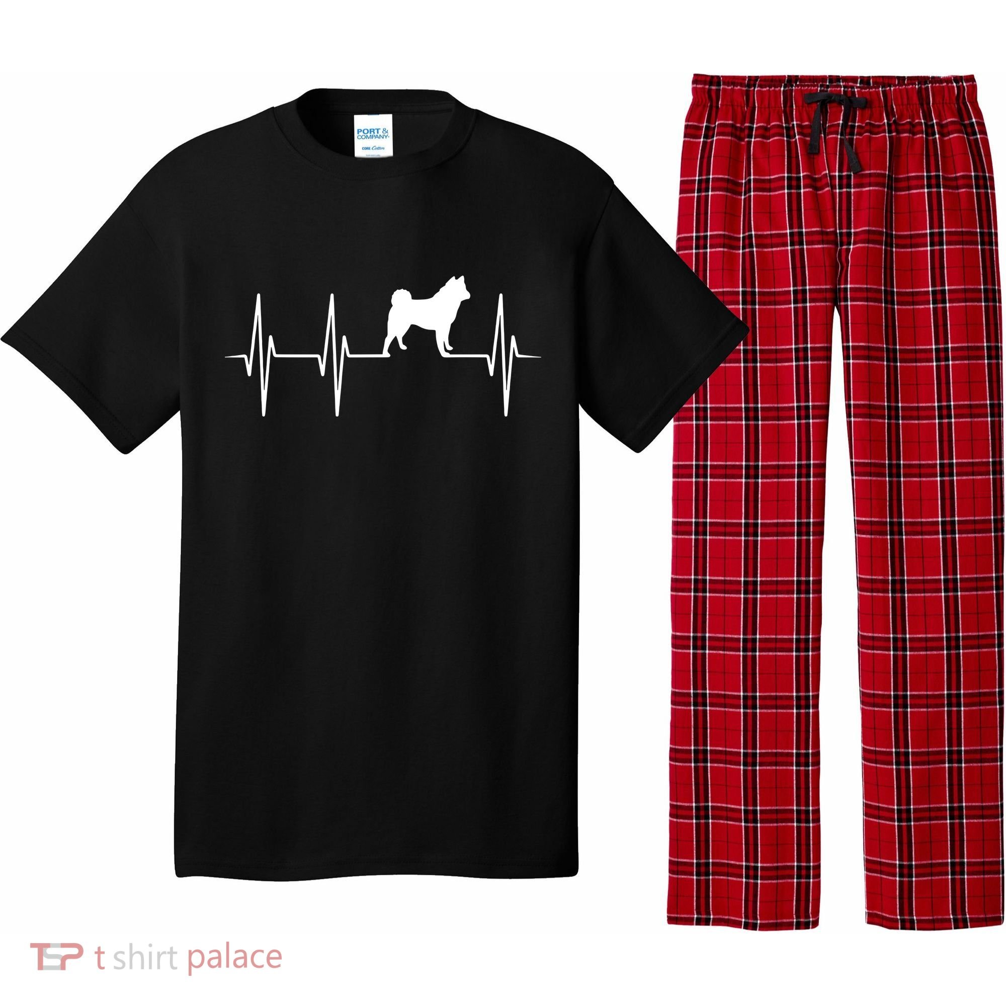 Akita Dog Heartbeat Dog Lover Gift Pajama Set