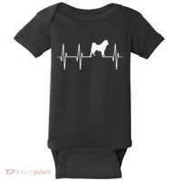 Akita Dog Heartbeat Dog Lover Gift Baby Bodysuit thumb 0