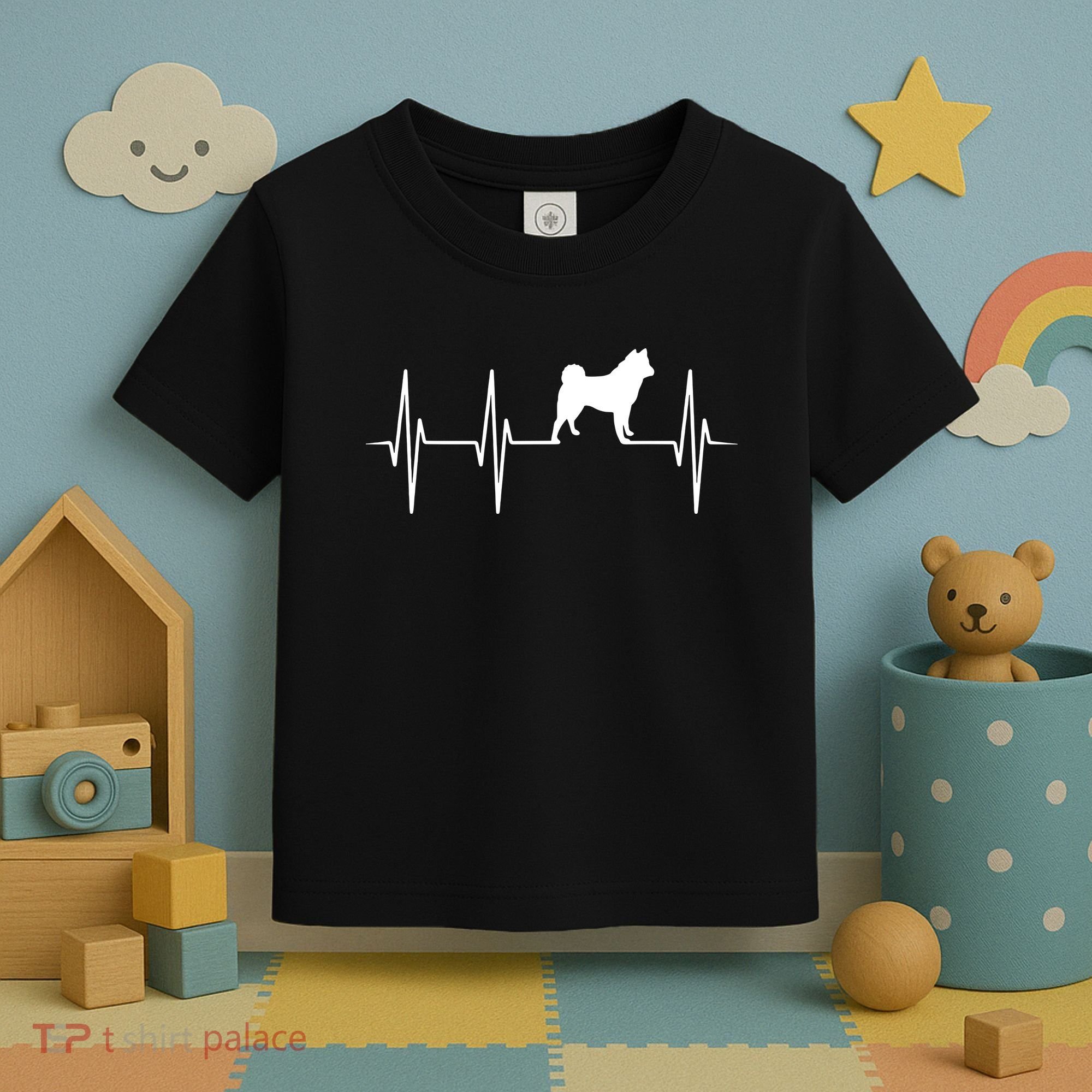 Akita Dog Heartbeat Dog Lover Gift Toddler T-Shirt