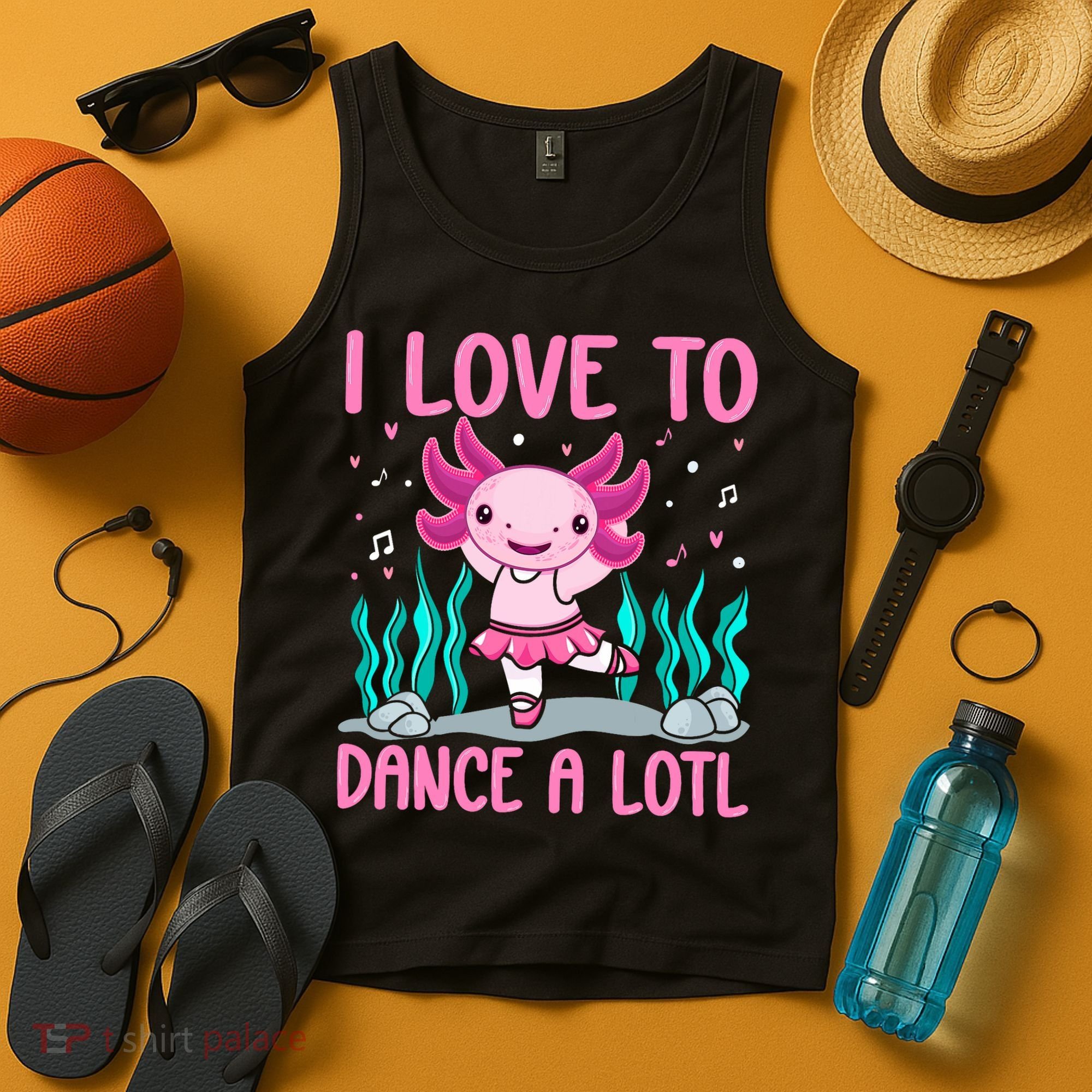 Axolotl Dancer - I Love To Dance A Lotl Dancing Axolotl Girl Tank Top
