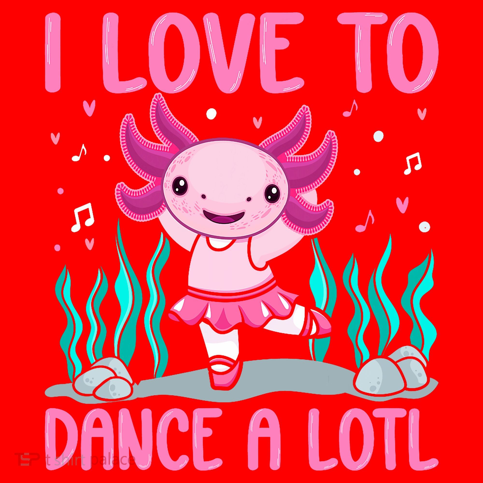 Axolotl Dancer - I Love To Dance A Lotl Dancing Axolotl Girl Santa Hat