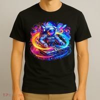 Astronaut Dj In Space Music Edm T-Shirt thumb 3