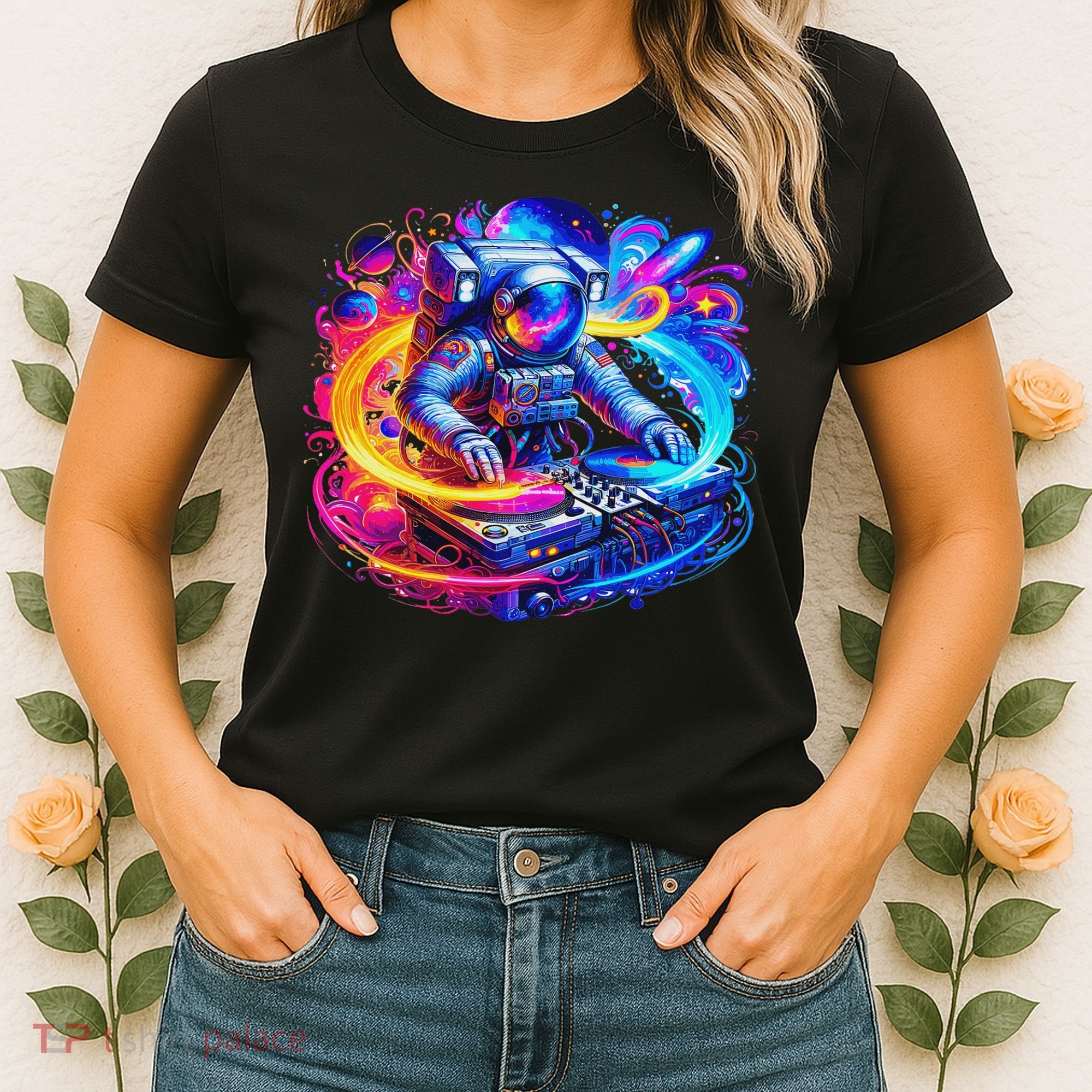 Astronaut Dj In Space Music Edm Women's T-Shirt