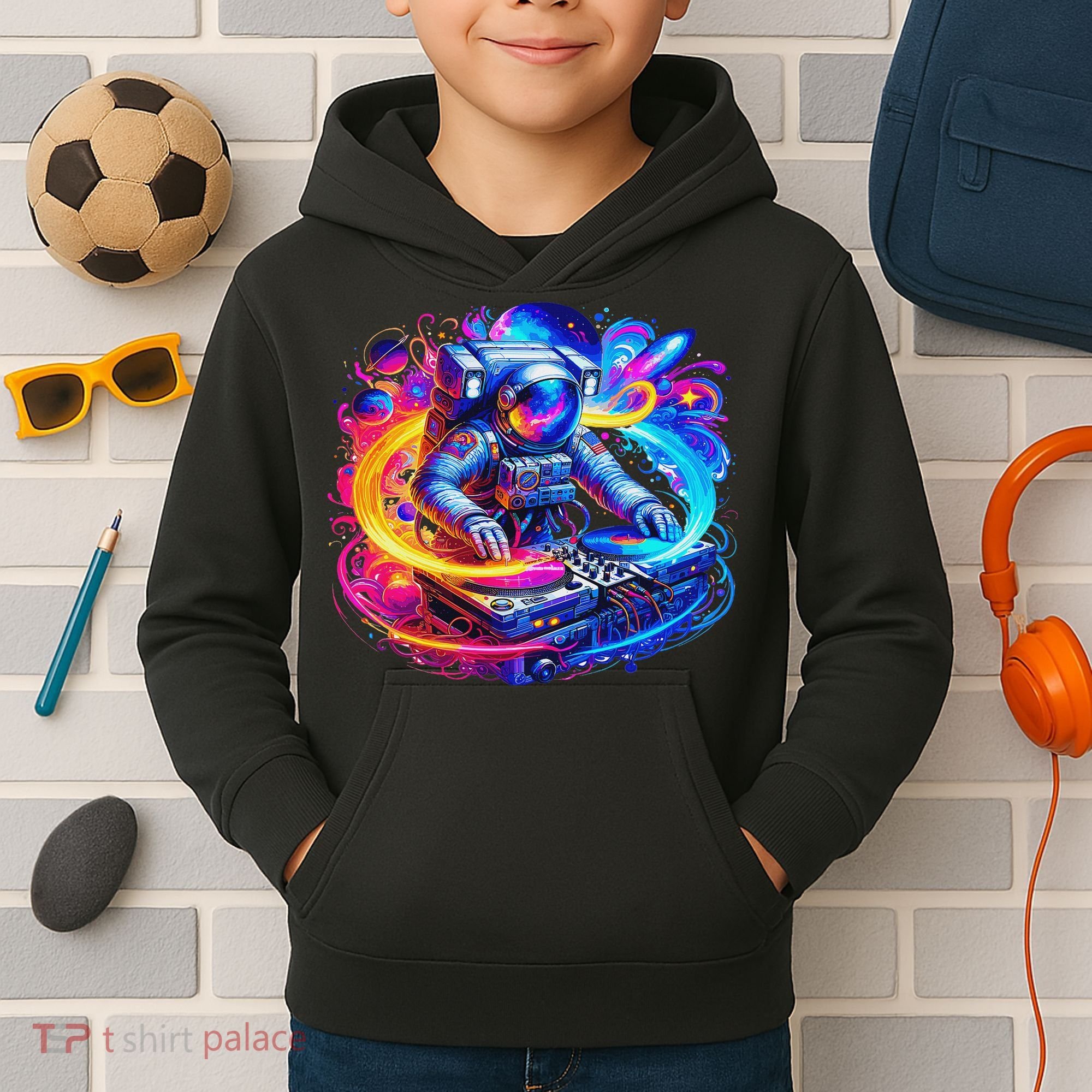 Astronaut Dj In Space Music Edm Kids Hoodie