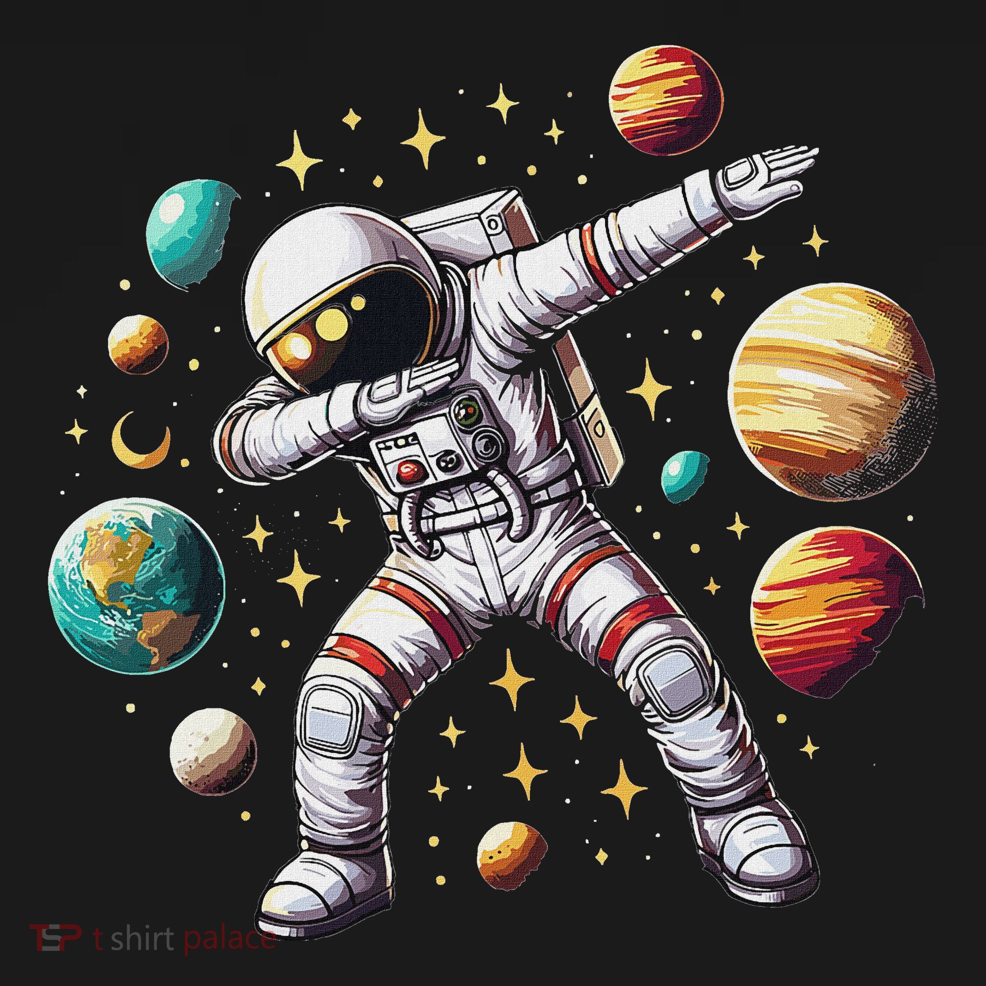 Astronaut Dabbing In Space Cosmic Galaxy Adventure Doggie Tank