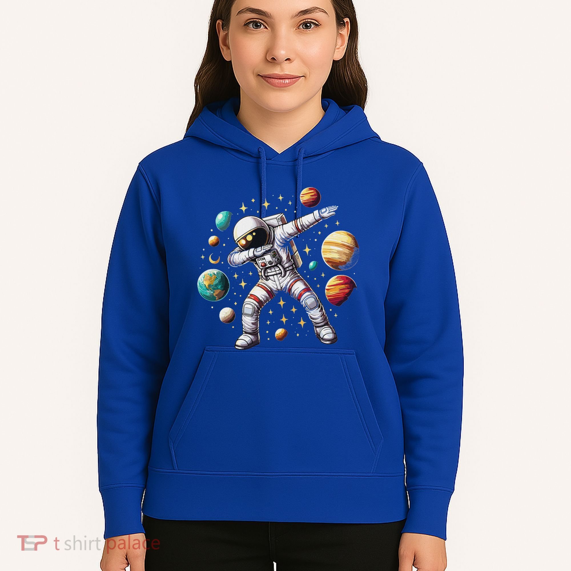 Astronaut Dabbing In Space Cosmic Galaxy Adventure Hoodie