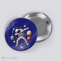 Astronaut Dabbing In Space Cosmic Galaxy Adventure Button thumb 0
